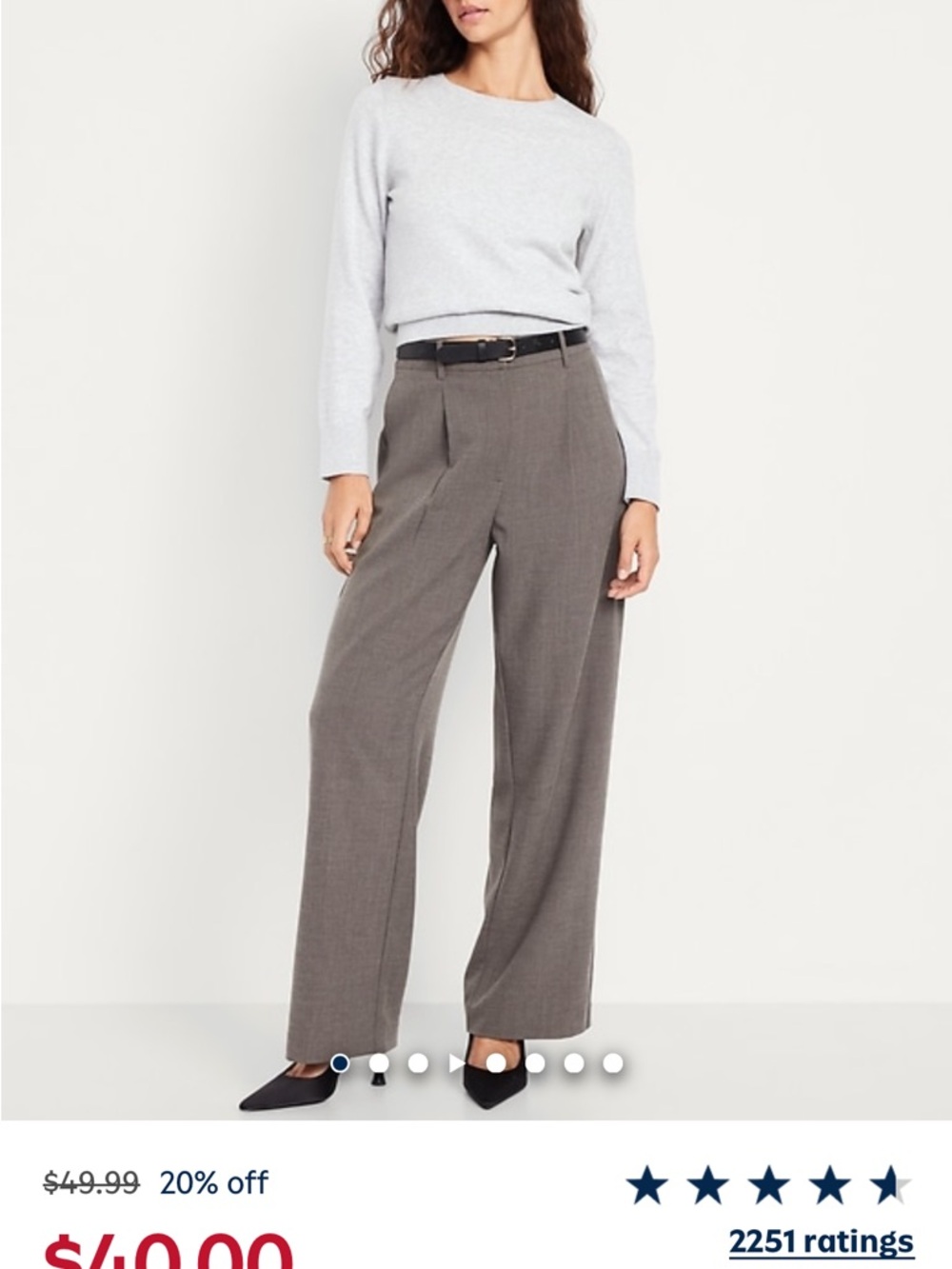 Old Navy Wide Leg Taylor Trousers in Charcoal